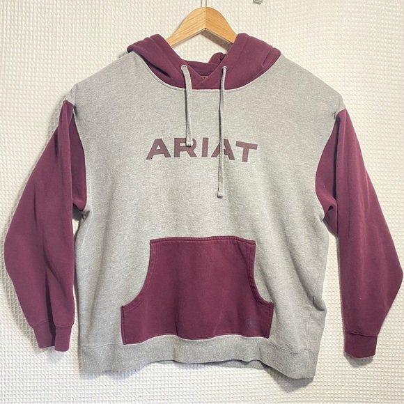 Ariat Other - Ariat Gray Red Raised Logo Hoodie Sweatshirt Kangaroo Pocket; Men’s Size XL